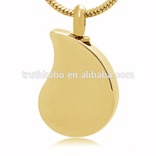 water drop pendant gold plated jewelry made in China stainless steel cremation ashes urnsmaking